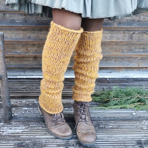 Boot cuffs, leg warmers, winter clothes, gift ideas for women Yellowish