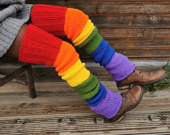 Rainbow leg warmers