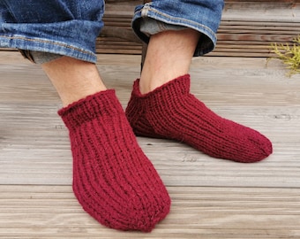 Alpaca socks, mens ankle, knitted presents for dad