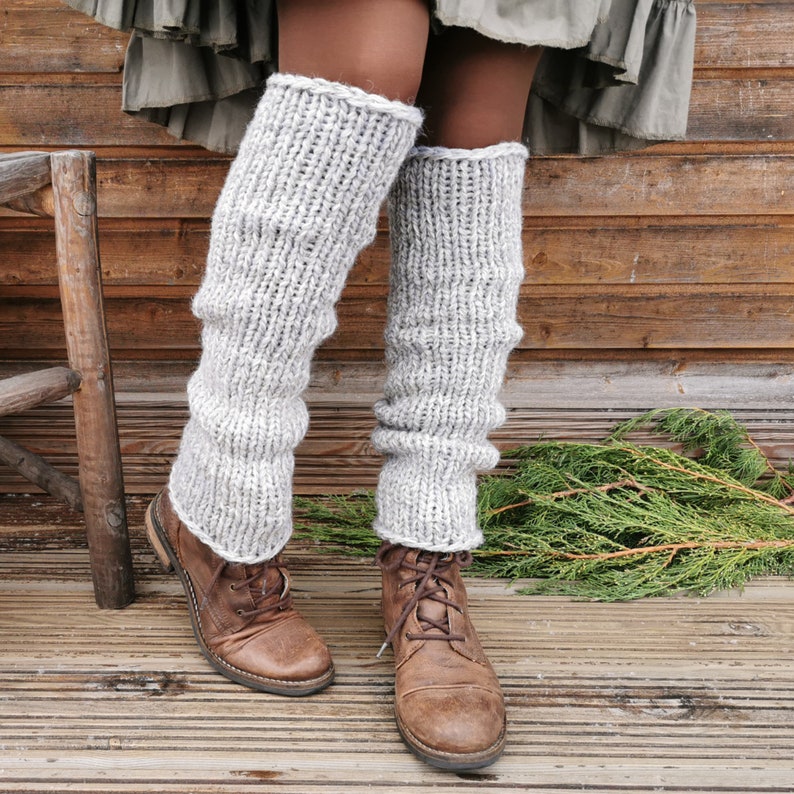 Boot cuffs, leg warmers, winter clothes, gift ideas for women Gray