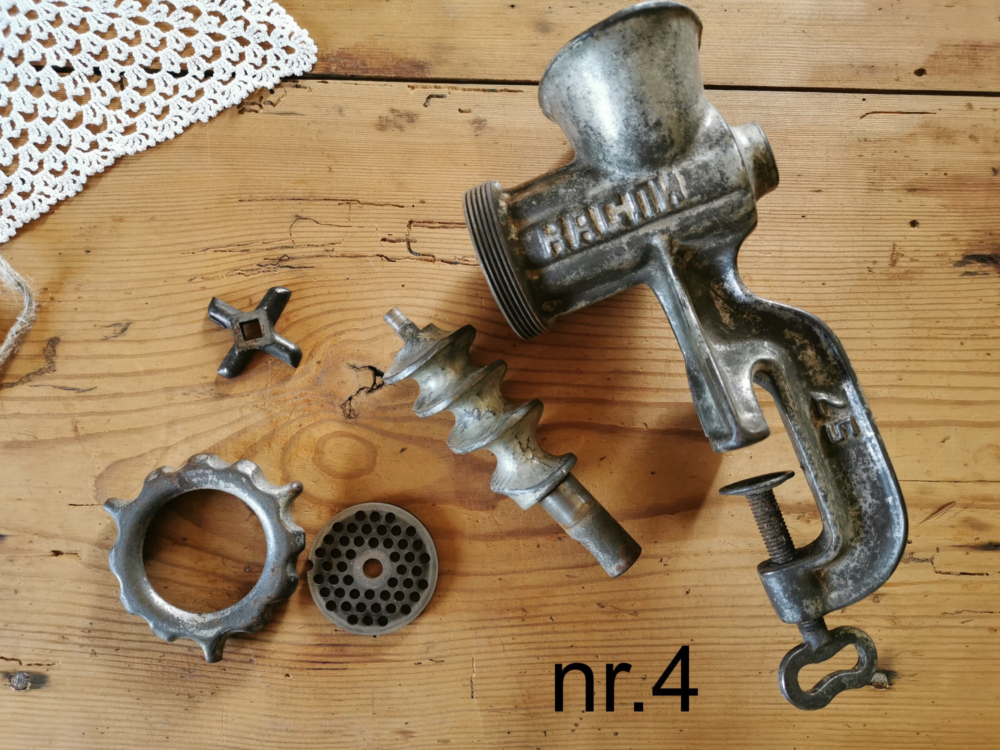 アンティークミートミンサーミートチョッパー肉挽き器