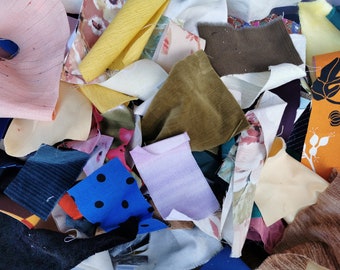 Small fabric scraps, 1 lb textile remnants and snippets