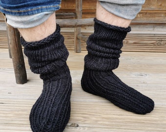 Slouch socks, plus size socks for men wool