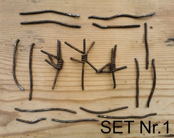 Rusted barbed wire pieces for crafts