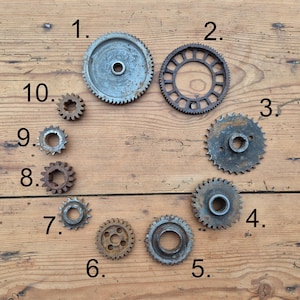 Metal gears sprocket, used industrial parts for steampunk art