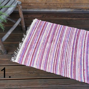 Washable rug, chindi rag rug, housewarming gift 1 = 34x30in/ 87x75cm