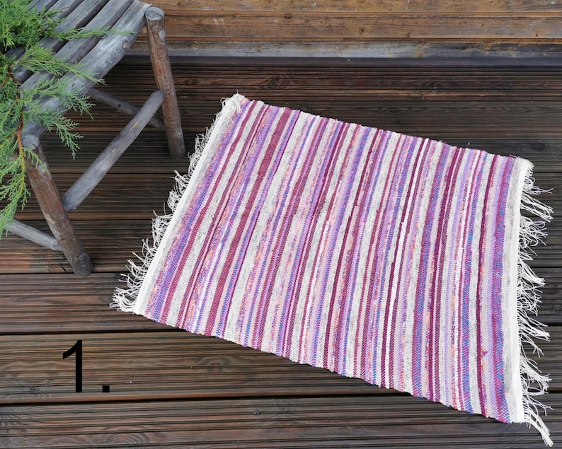 Washable rug, chindi rag rug, housewarming gift 1 = 34x30in/ 87x75cm