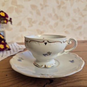 Coffee cup and saucer duo set, Weimar Katharina Porcelain