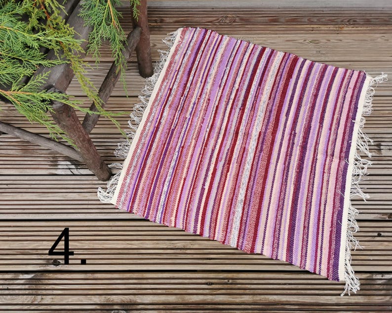 Washable rug, chindi rag rug, housewarming gift 4 = 29x30in/ 74x77cm