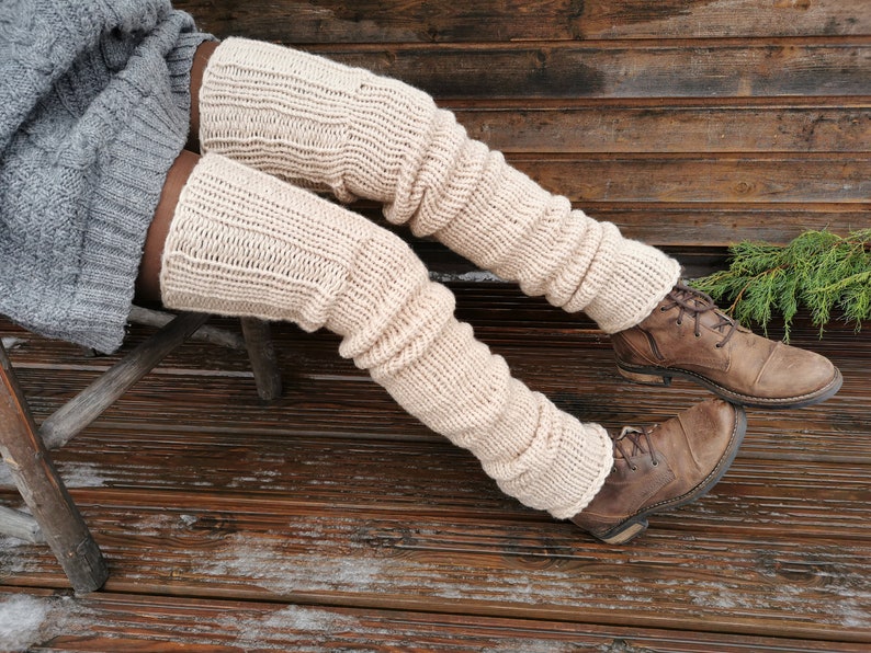 Vegan leg warmers, thigh high, over the knee boot cuffs, vegan gifts image 5