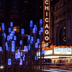 Chicago Sign at Night