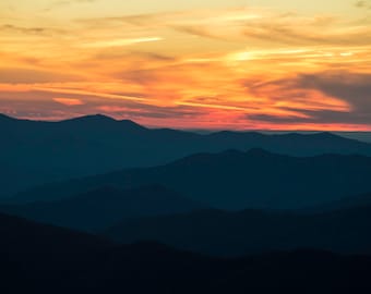 Great Smoky Mountains Blue Ridge Sunset