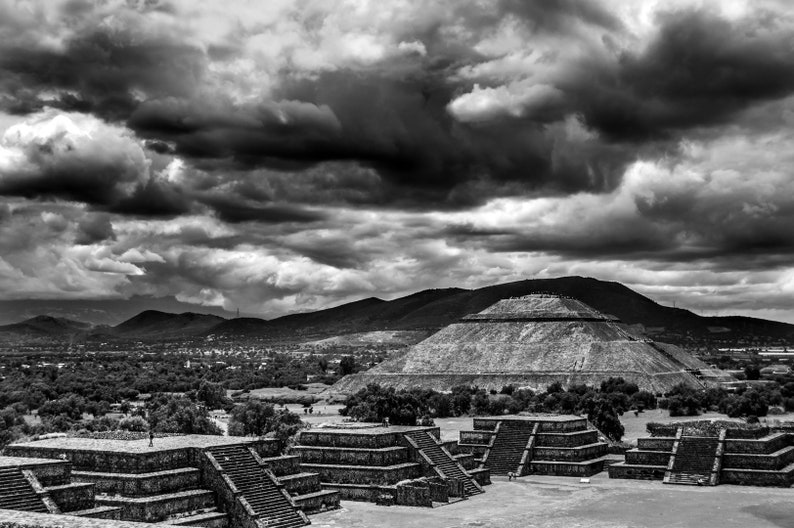 Teotihuacan Mexico Black and White image 1