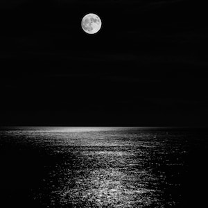 Chicago Full Moon Over Lake Michigan