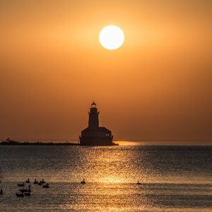 Chicago Harbor Light Sunrise