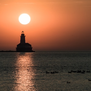 Chicago Harbor Light Sunrise