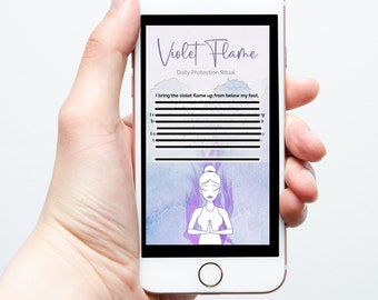 Daily Energy Ritual - Visual Smart Phone Reminder/Wallpaper/Digital Download/White Light/Grounding/Violet Flame