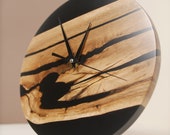 Epoxy resin wall clock , fireplace mantel clock , Wooden wall clock wood , large wall clock, Wooden clock, wall decor, modern room decor.