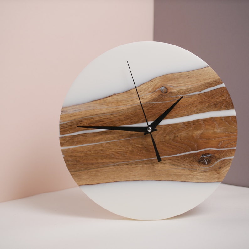 SOLD Epoxy Resin Wall Clock Wooden Wall Clock Wood Large Etsy
