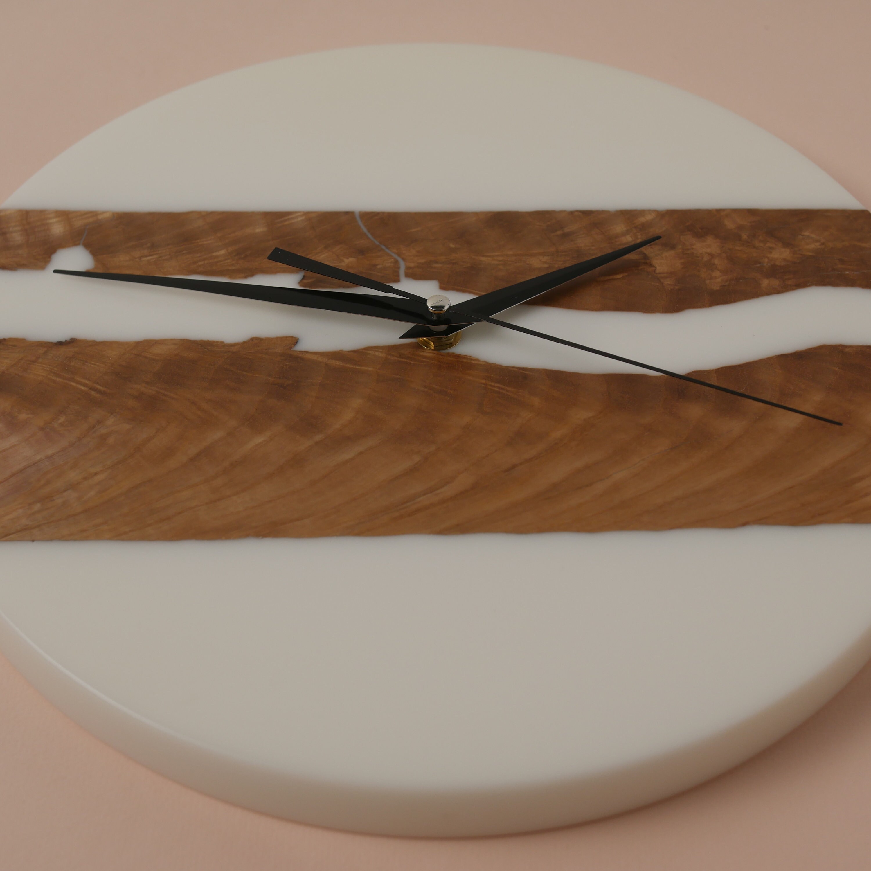 Epoxy resin wall clock Wooden wall clock wood large wall Etsy