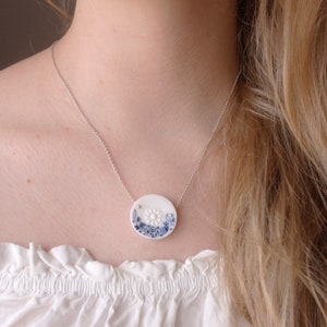 Blue and White Ceramic Necklace Porcelain Jewelry 18th - Etsy ...