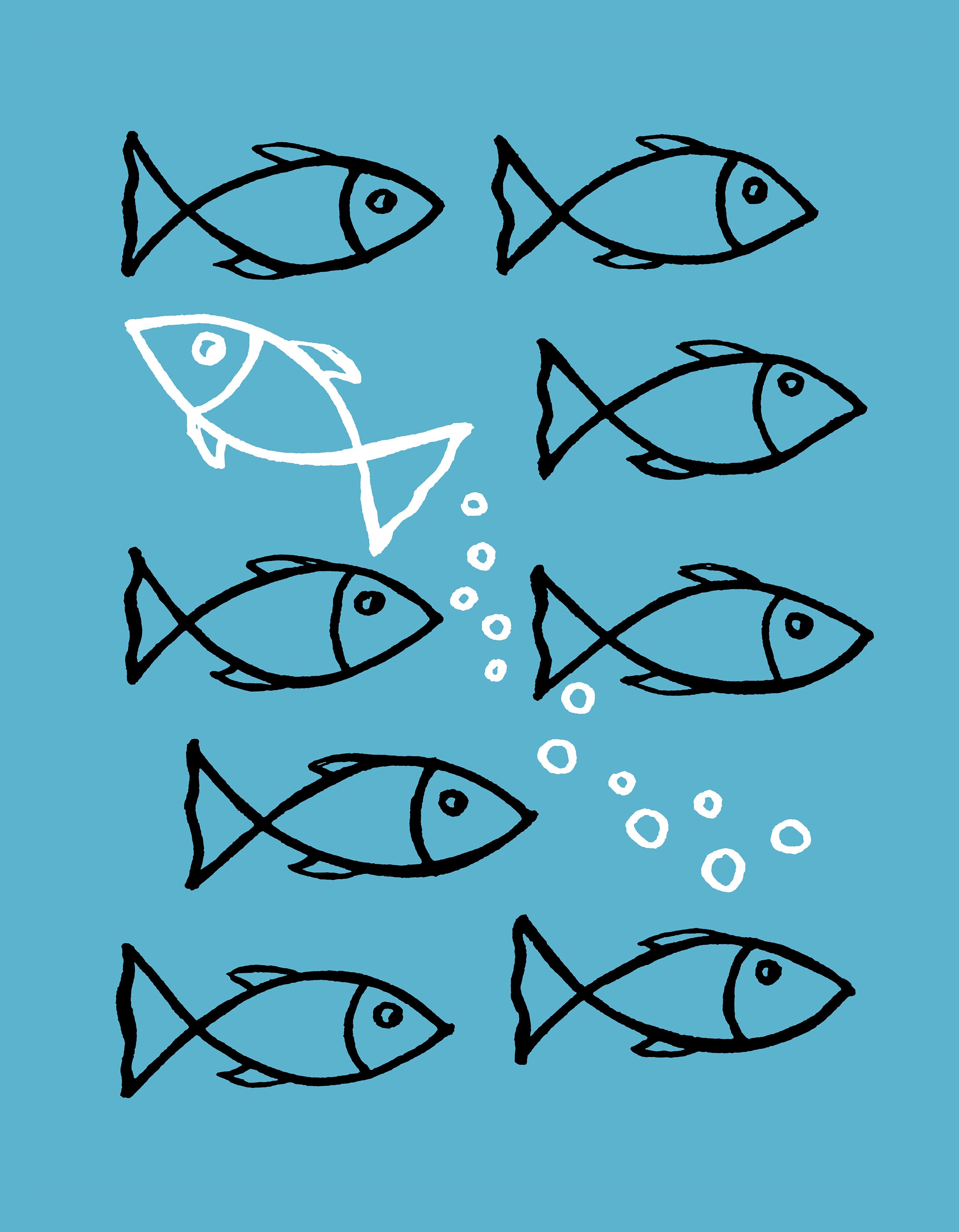 Swim Against the Tide Standing Out From the Crowd Fishes Etsy Australia