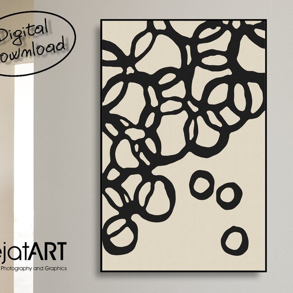 Modern Abstract PRINTABLE Art With CIRCLES| Wall Decor | Circles Shape Art | Organic forms | instant Digital Art Download