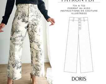 Digital A4 pdf sewing pattern and Doris pants tutorial