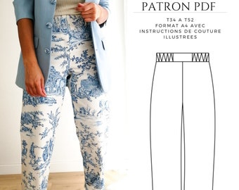 Patron de couture PDF vêtement pantalon femme DIY