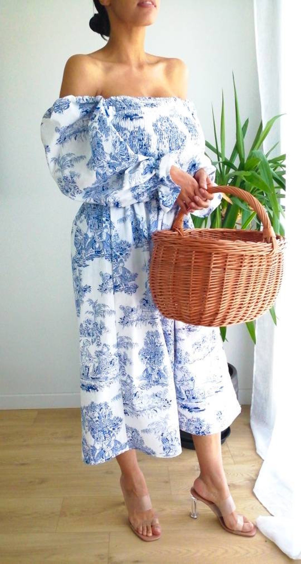 Robe en coton imprimé Toile de Jouy Etsy France