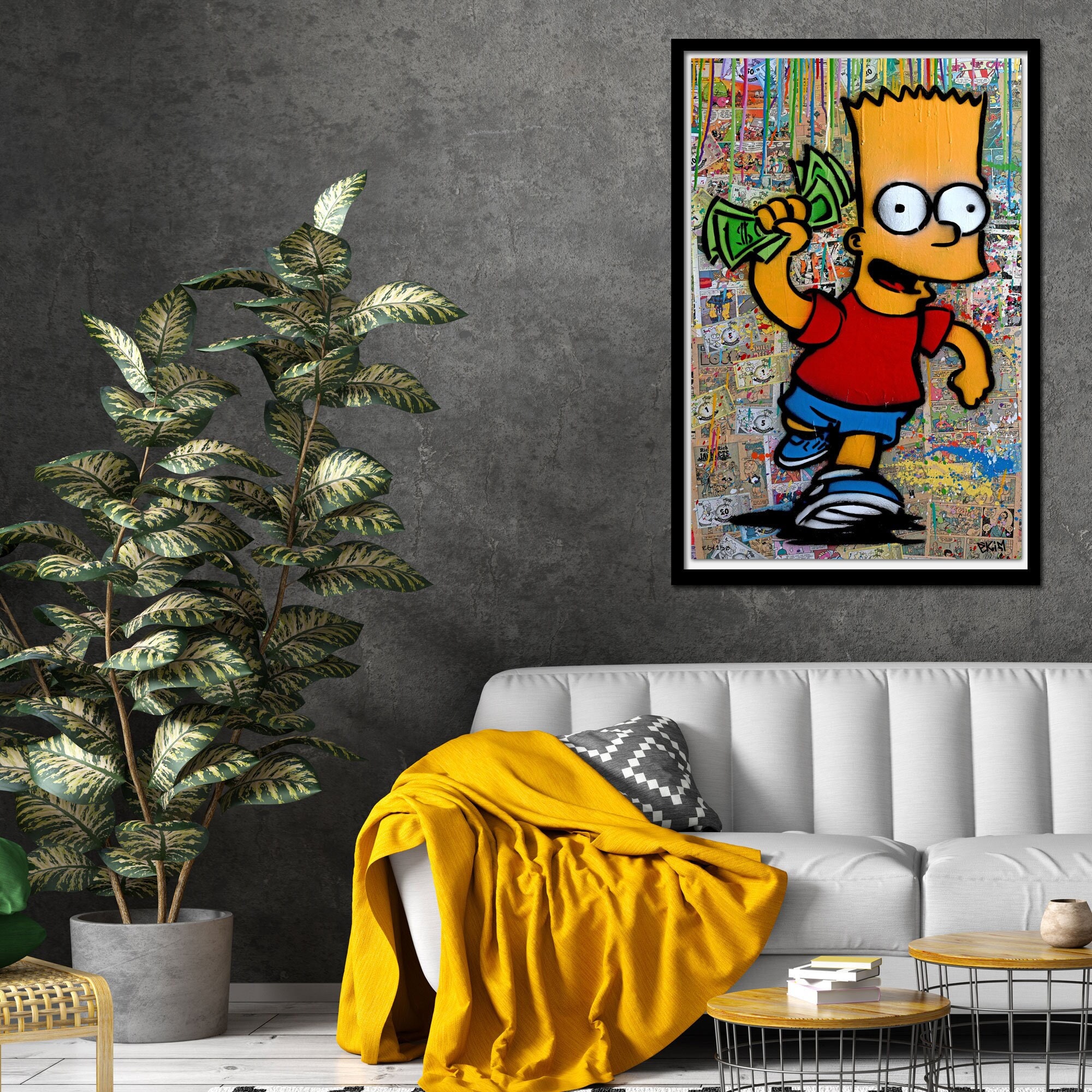  Bart Simpson Poster - 8x10 Set - Banksy Wall Art - Graffiti Wall  Art of Louis Vuitton - LV Wall Decor - Money Decorations Wall Decor - Urban Wall  Decor 