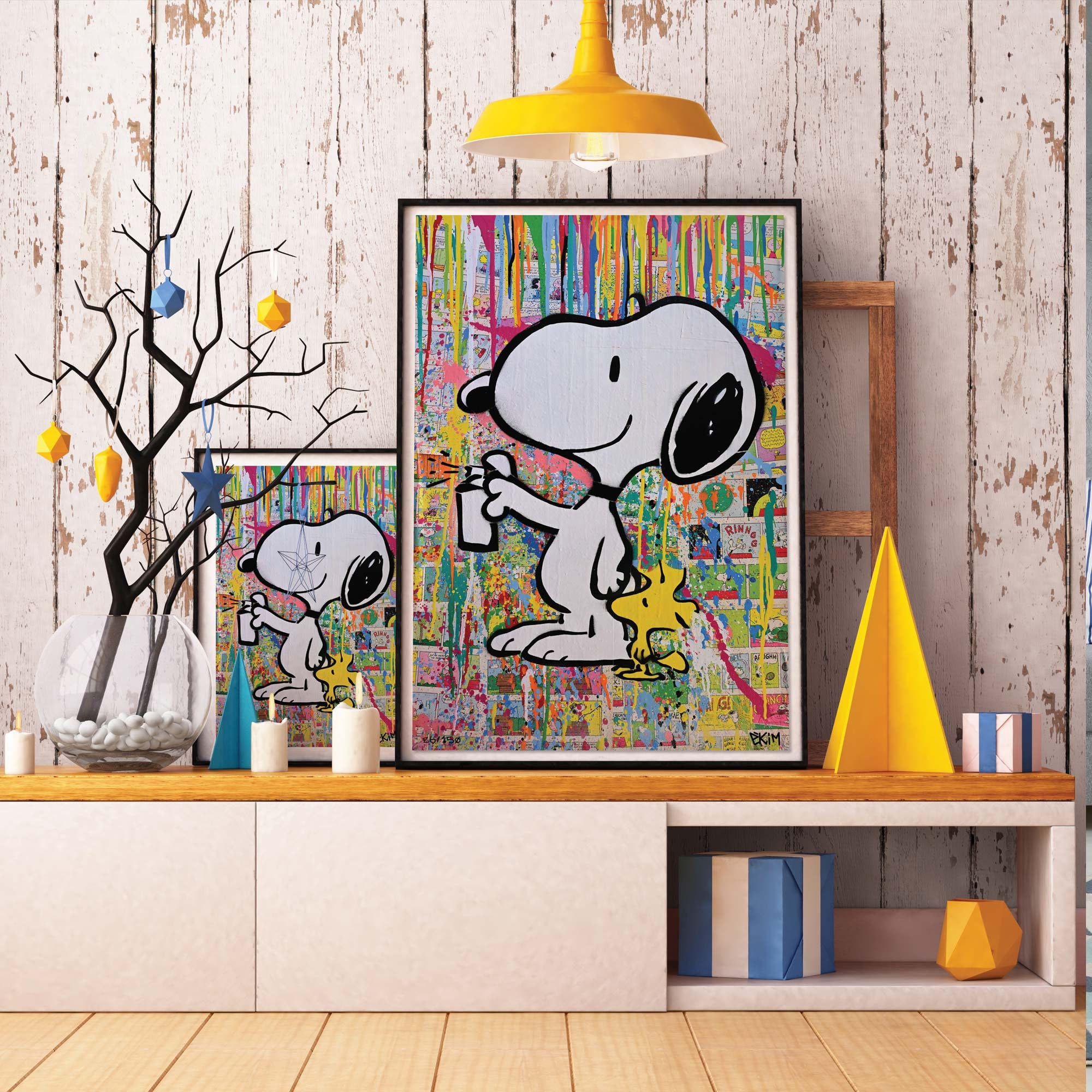  Snoopy Poster Art Poster Home Decor Brand Homage Snoopy  Alphabet Canvas Art Graphic Art (A2 Size) : Home & Kitchen