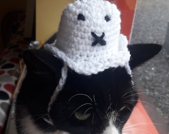 Ghost's Hat/Halloween Ghost Cats Hat/Cat Ghost Hat/White Ghost hat/Halloween Cat Hat/Dog Ghost hat/Halloween Costume/KatzenHut/Hat for cats