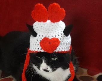 Heart cat hat/Valentine's day cat hat/hats for cats/Red heart/Valentine's day pet hat/Katzenmütze/Cappello da gatto/Puppy hat