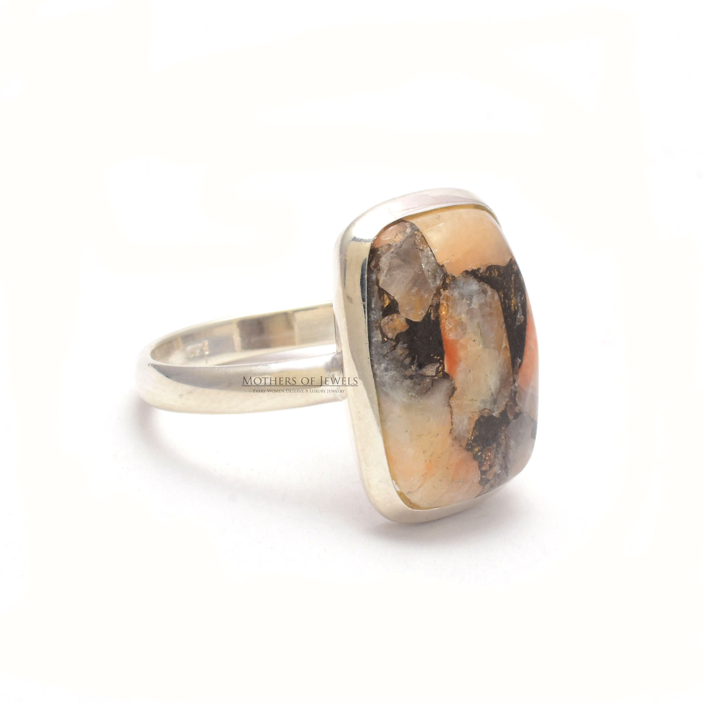 Calcite Ring/ Handmade Orange Copper Calcite Gemstone Ring/ Etsy