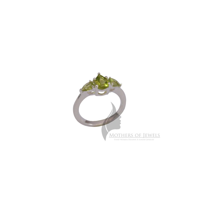 Natural Peridot Ring Green Gemstone Ring Sterling Silver Ring Pear Shape Green Peridot Gemstone Silver Ring Vintage Gift Ring For Her