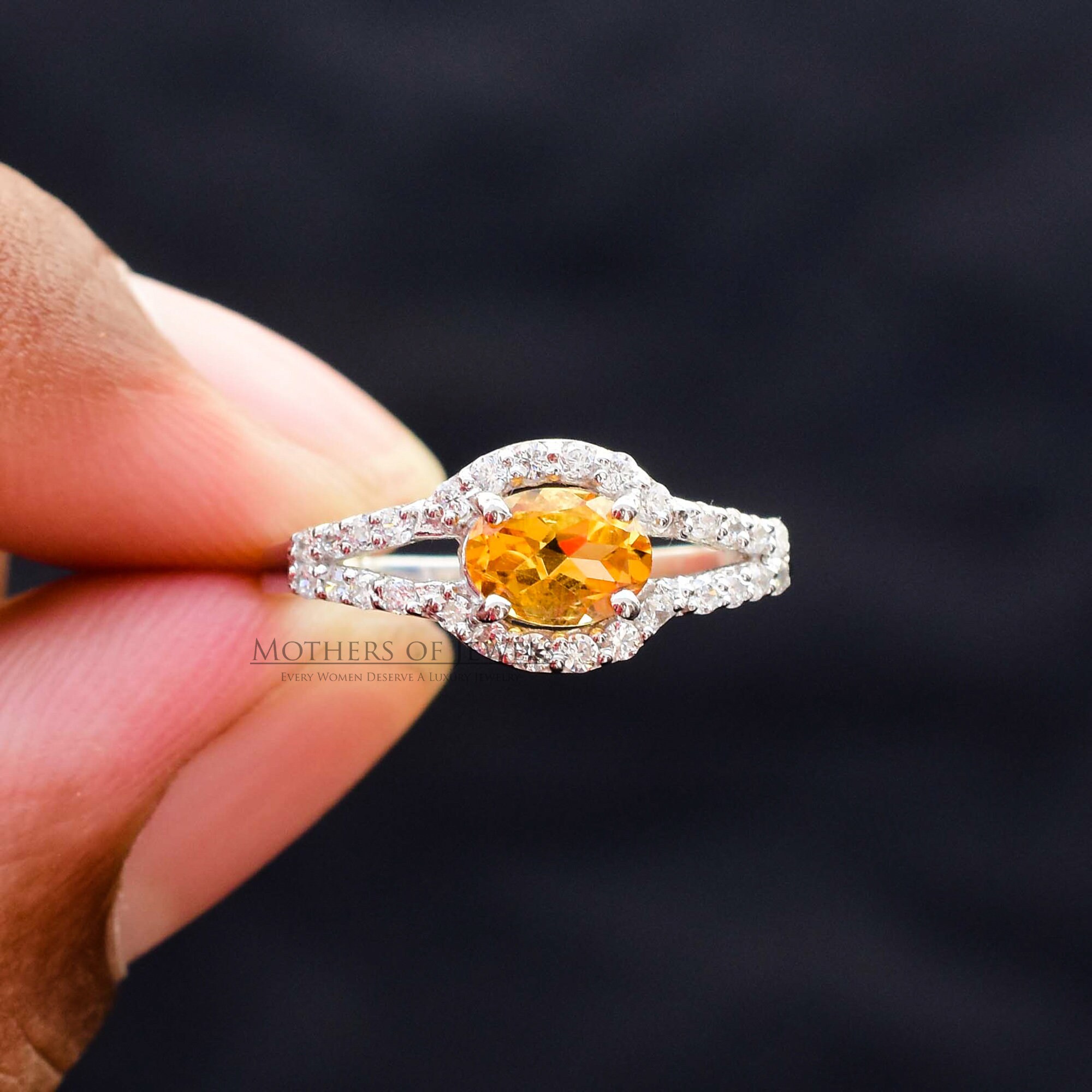 Jewels By Lux Sterling Silver Rhodium-plated Citrine Ring Jewels By Lux Sterling Silver Rhodium-plated Citrine Ring