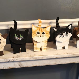 Hand Painted Wooden Box Cat - Etsy