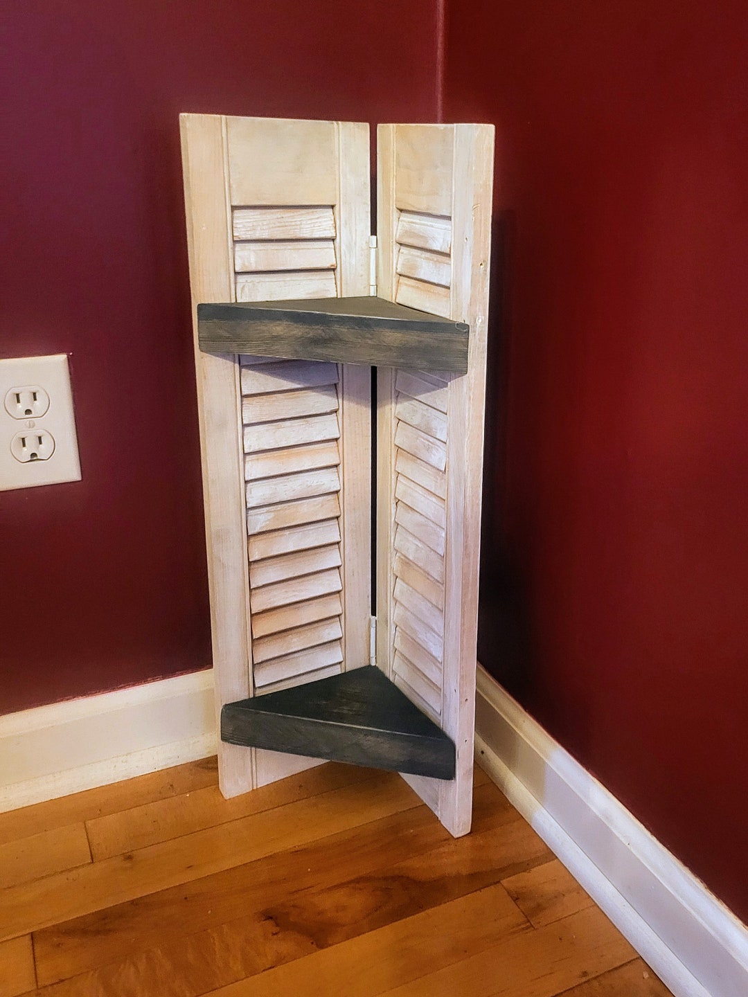 Vintage Style Corner Shutter Shelf Etsy UK