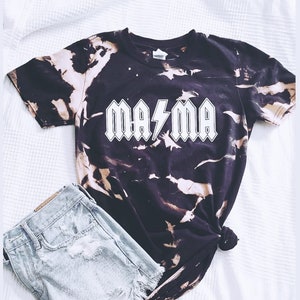 Distressed Acid Washed Mama shirt//Bleached Tshirt//Bleached Tee