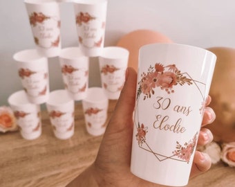 Gobelet Personnalisé Anniversaire - Ecocup Réutilisable - Anniversaire Champêtre