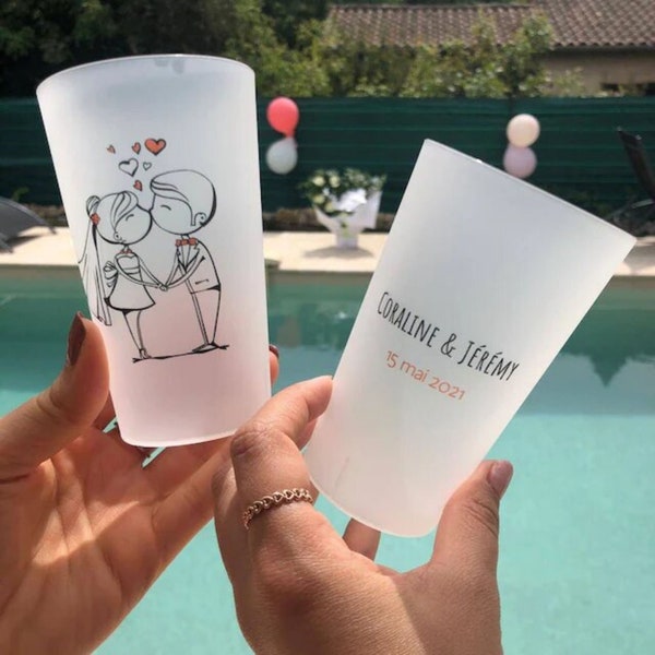 Personalized Wedding Cup - Reusable Ecocup - Guest Gift