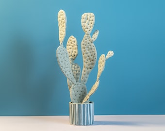 Large Opuntia cactus,Bohemian decor, Fake plants,Rare houseplants,Rare succulents,Living room decor,Plant gifts,Farmhouse decor,Office decor