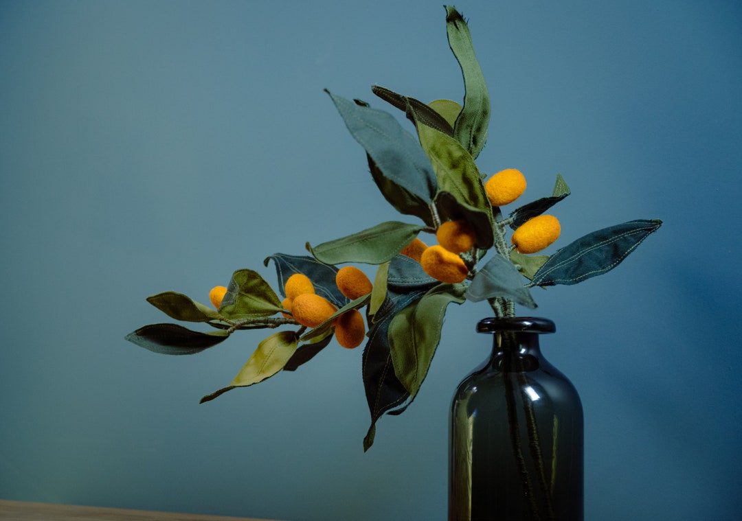 Faux Kumquat Stems,tangerine Twigs,room Spray,dining Room Table