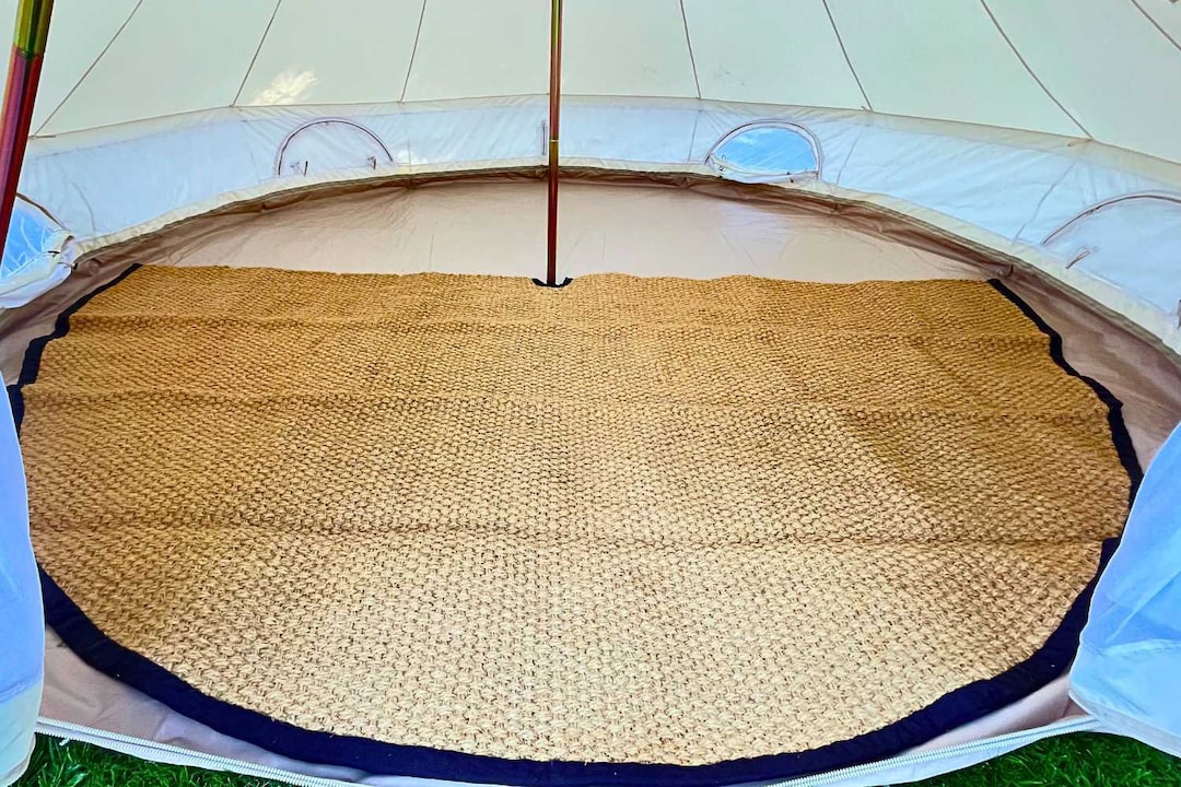 4M Coir Bell Tent Rug in Half-moon Shape 12'x6' Size Carpet