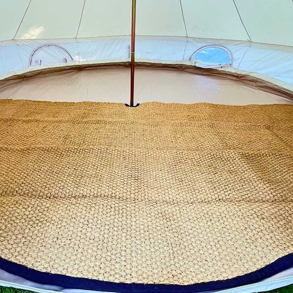 13ft. 4M Coir Bell Tent Rug in Half-Moon Shape / 12'x6' Size Carpet For Yurt Tent