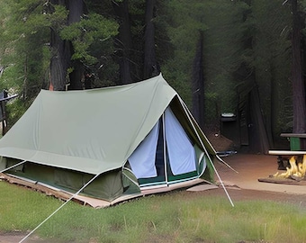 4-Person Waterproof Canvas A-Frame Camping Tent