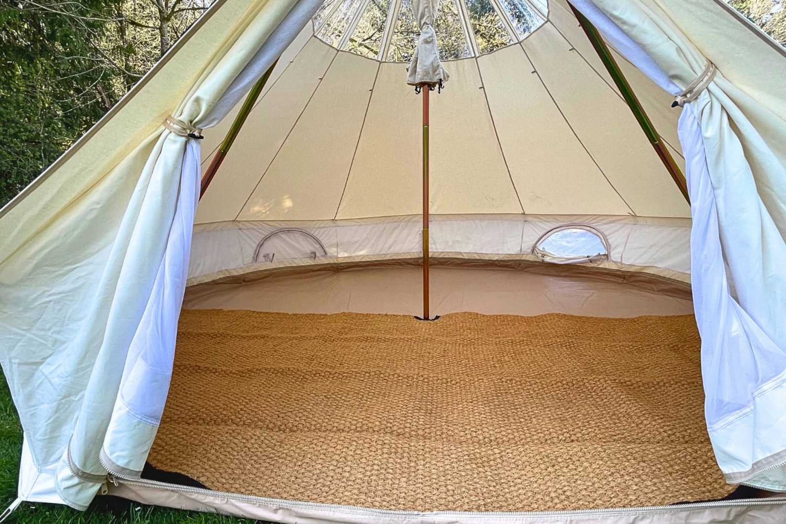 16 Ft. Coir Bell Tent Rug for 5M Tent 1/2 Moon Shaped Carpet Etsy