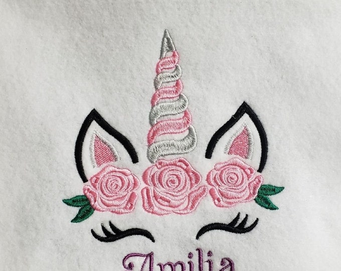 Personalized Unicorn Embroidered Shirt, Girls Birthday Outfit