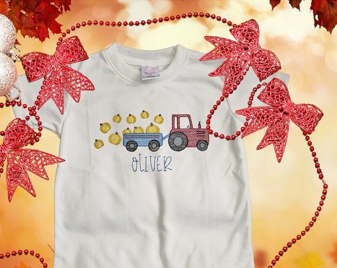 Personalized Pumpkin  T-shirt,Custom Autumn shirt,Unisex T-Shirt for kids,Autumn Shirts for kids.Pumpkin patch T-Shirt,Embroidered T-Shirt